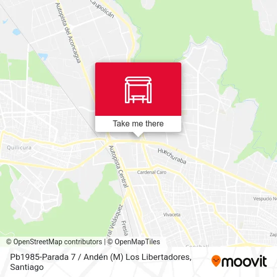 Pb1985-Parada 7 / Andén (M) Los Libertadores map