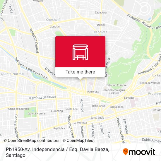 Mapa de Pb1950-Av. Independencia / Esq. Dávila Baeza