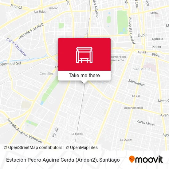 Mapa de Estación Pedro Aguirre Cerda (Anden2)