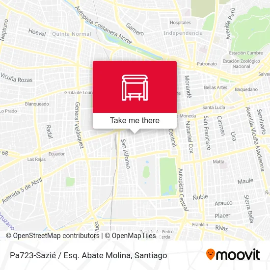 Pa723-Sazié / Esq. Abate Molina map