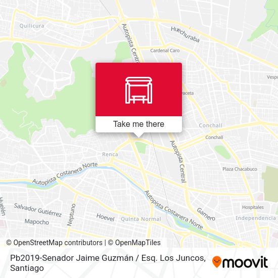 Pb2019-Senador Jaime Guzmán / Esq. Los Juncos map