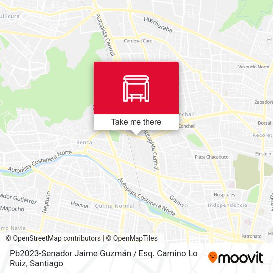 Pb2023-Senador Jaime Guzmán / Esq. Camino Lo Ruiz map