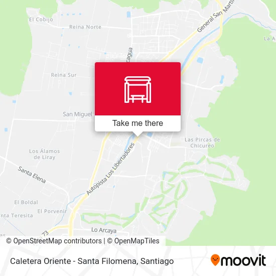 Caletera Oriente - Santa Filomena map