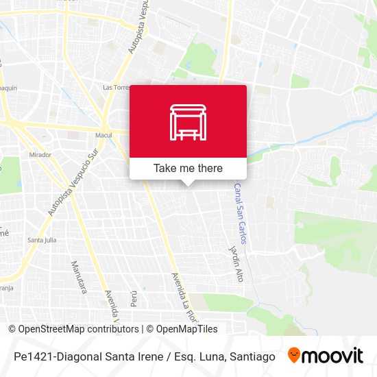 Mapa de Pe1421-Diagonal Santa Irene / Esq. Luna