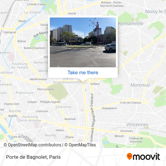 Porte de Bagnolet map