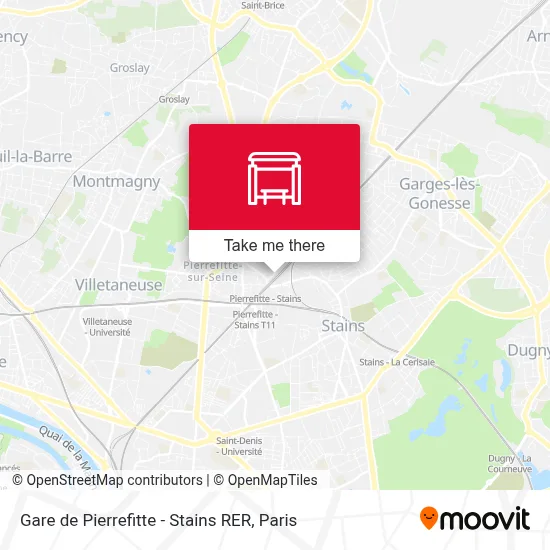 Gare de Pierrefitte - Stains RER map