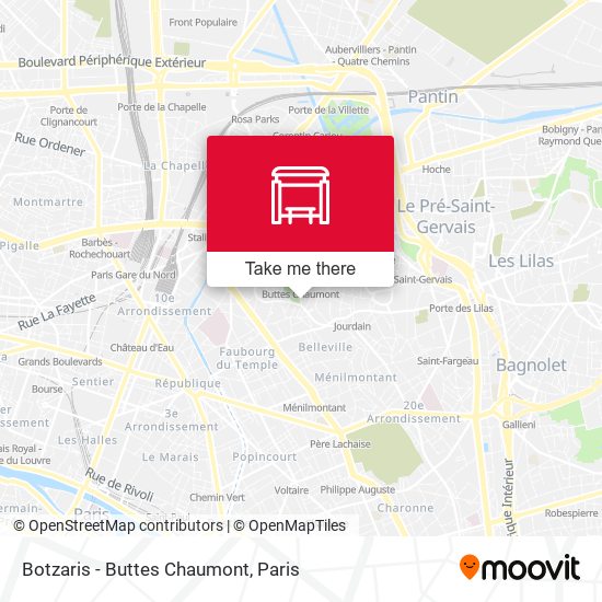 Mapa Botzaris - Buttes Chaumont