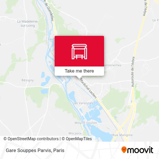 Gare Souppes Parvis map