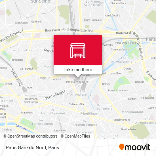 Paris Gare du Nord map
