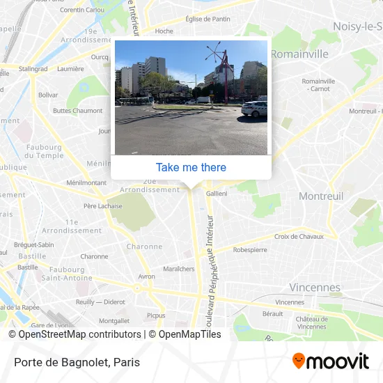 Porte de Bagnolet map