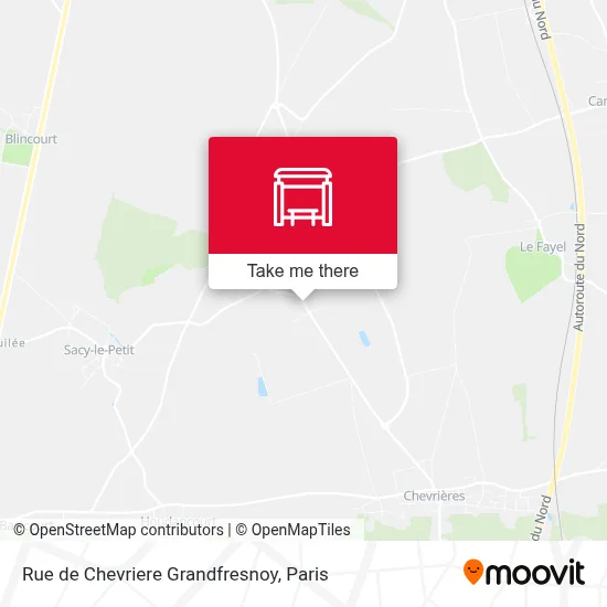 Rue de Chevriere Grandfresnoy map