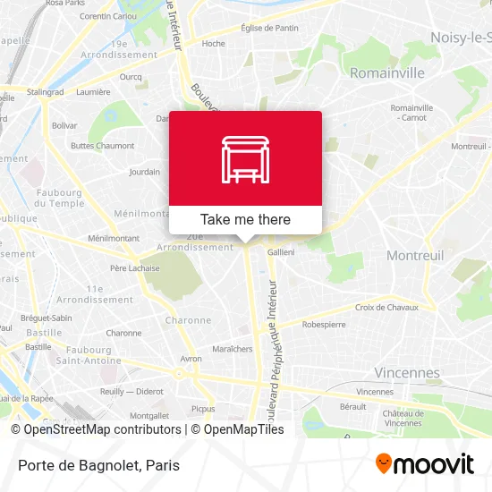 Porte de Bagnolet map