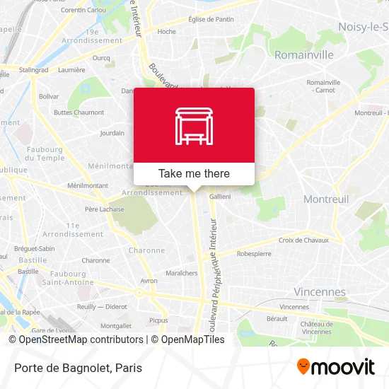 Porte de Bagnolet map