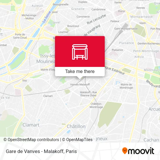 Gare de Vanves - Malakoff map