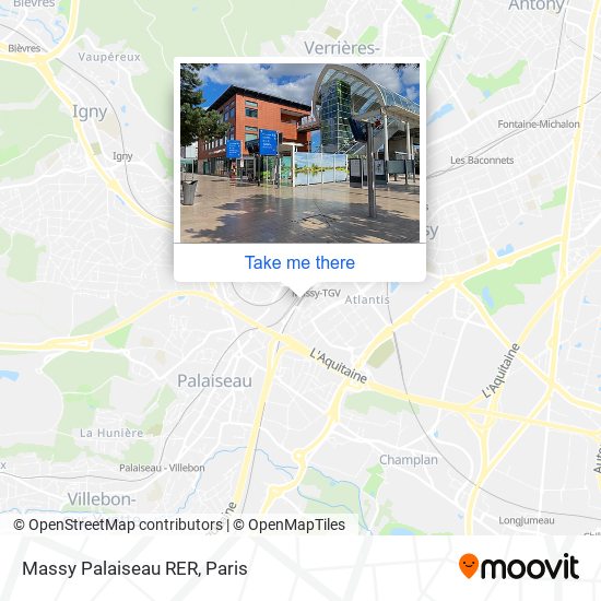 Mapa Massy Palaiseau RER