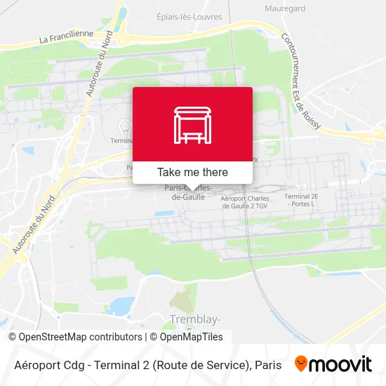 Aéroport Cdg - Terminal 2 (Route de Service) map