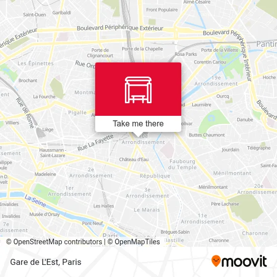 Gare de L'Est map