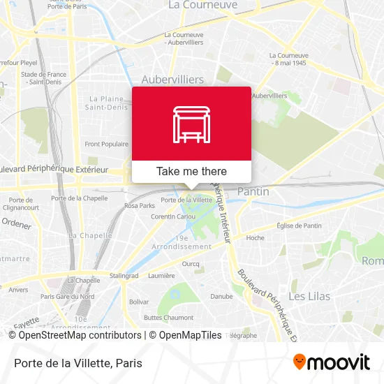 Porte de la Villette map
