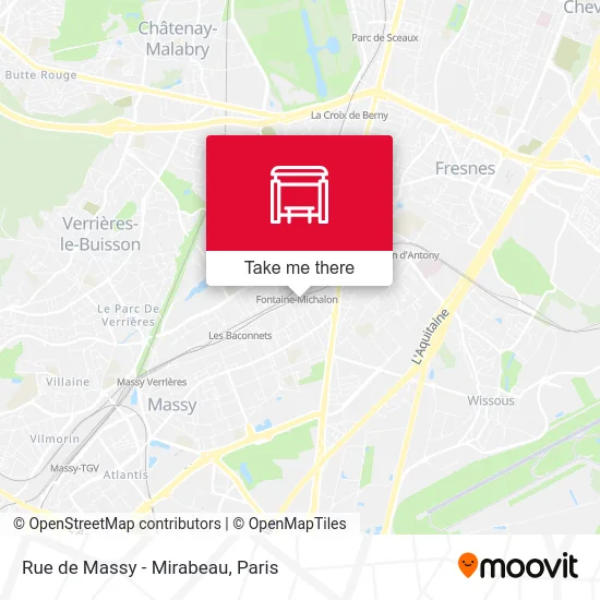 Rue de Massy - Mirabeau map