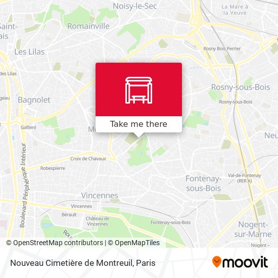 Mapa Nouveau Cimetière de Montreuil