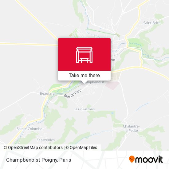 Mapa Champbenoist Poigny