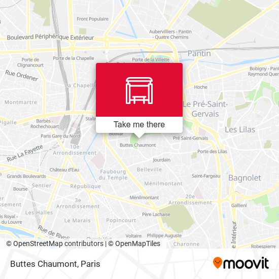 Buttes Chaumont map