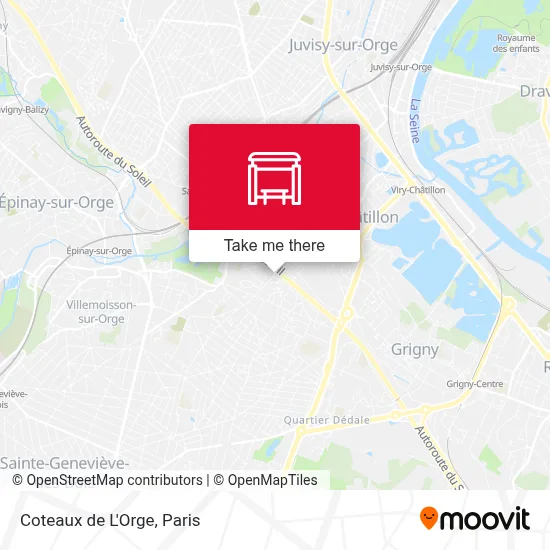 Coteaux de L'Orge map