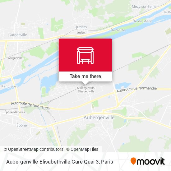 Mapa Aubergenville-Elisabethville Gare Quai 3