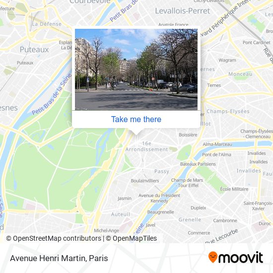 Mapa Avenue Henri Martin
