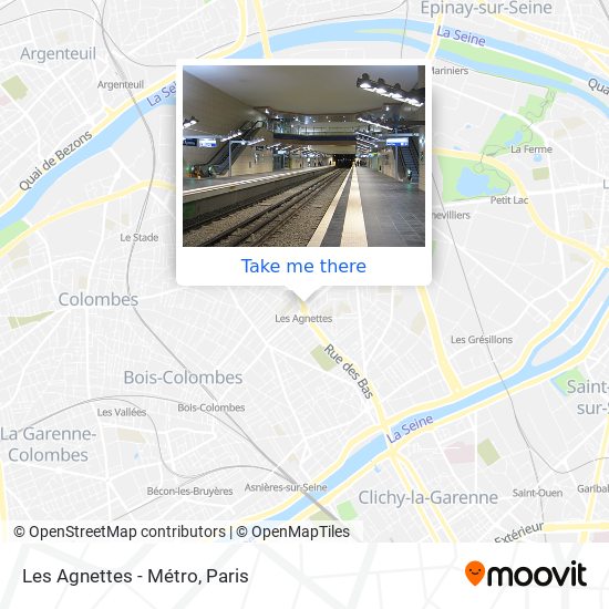 Mapa Les Agnettes - Métro