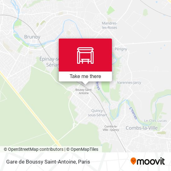 Gare de Boussy Saint-Antoine map