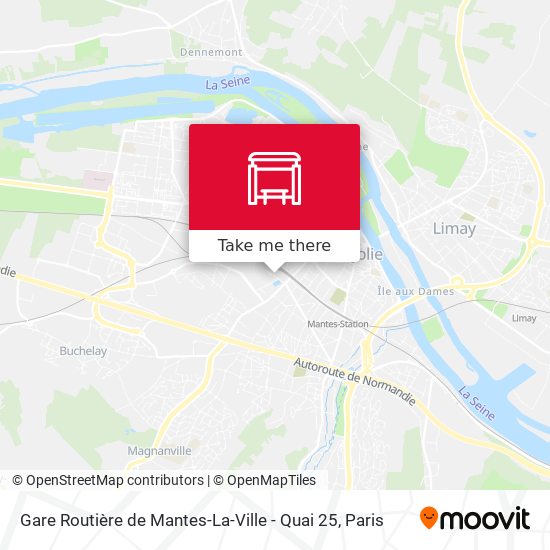 Mapa Gare Routière de Mantes-La-Ville - Quai 25