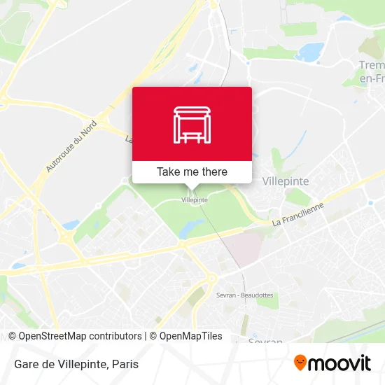 Gare de Villepinte map