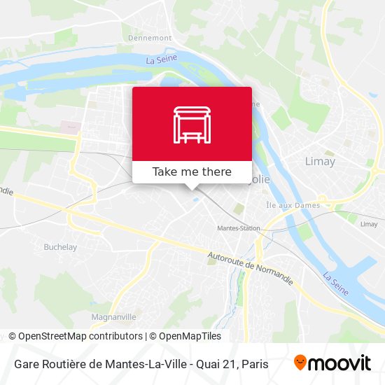 Mapa Gare Routière de Mantes-La-Ville - Quai 21