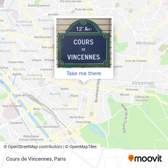 Cours de Vincennes map