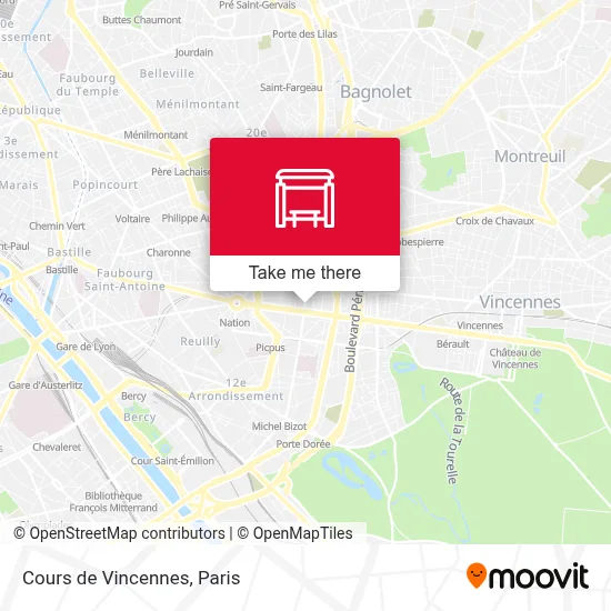 Cours de Vincennes map
