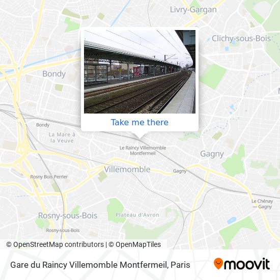 Mapa Gare du Raincy Villemomble Montfermeil