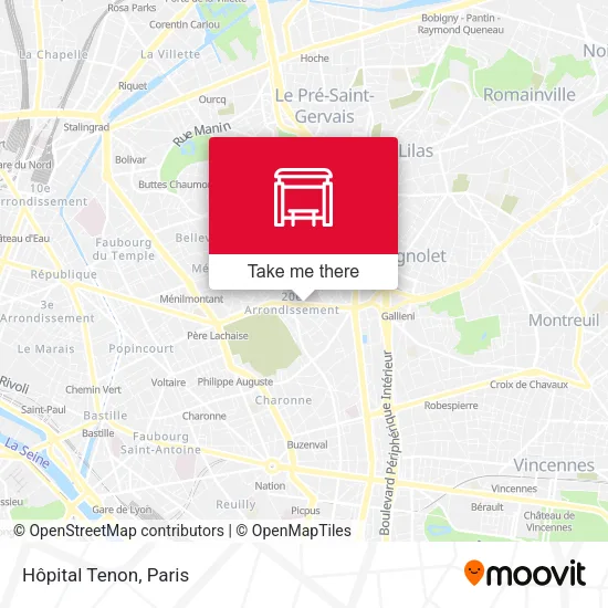 Hôpital Tenon map