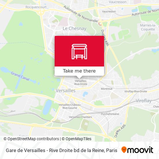 Mapa Gare de Versailles - Rive Droite bd de la Reine