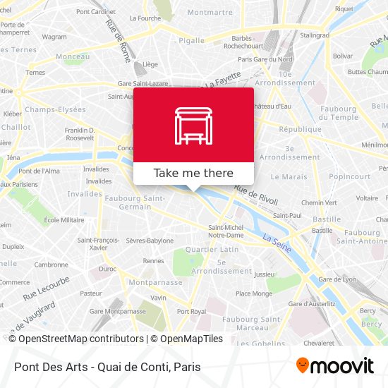 Mapa Pont Des Arts - Quai de Conti