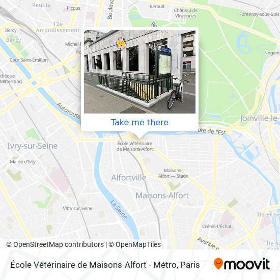 Mapa École Vétérinaire de Maisons-Alfort - Métro