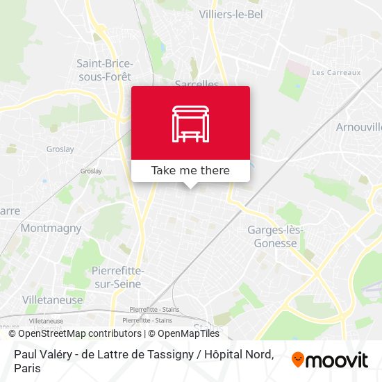 Mapa Paul Valéry - de Lattre de Tassigny / Hôpital Nord