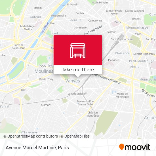 Mapa Avenue Marcel Martinie