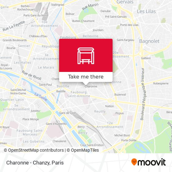 Mapa Charonne - Chanzy