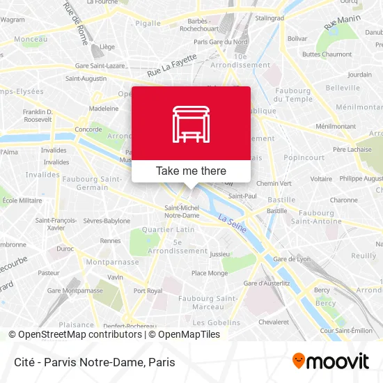 Cité - Parvis Notre-Dame map