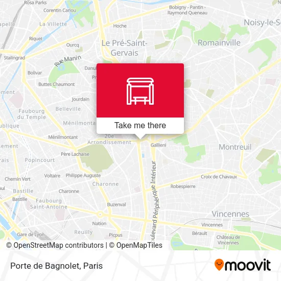 Porte de Bagnolet map
