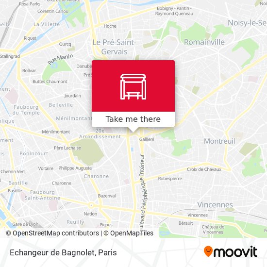 Mapa Echangeur de Bagnolet