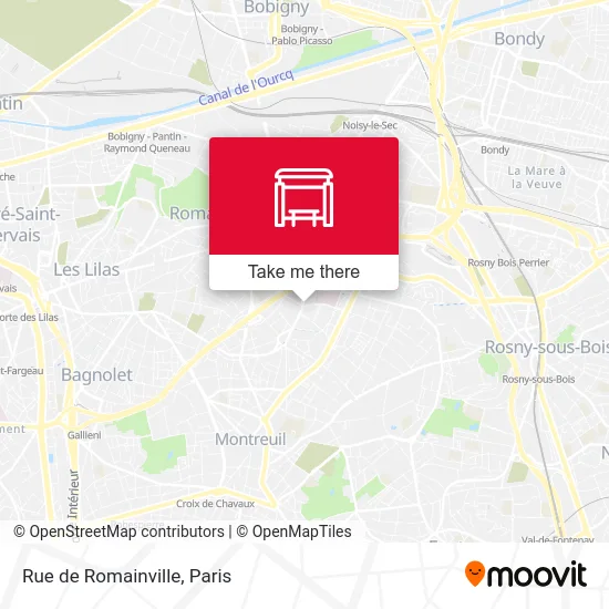 Mapa Rue de Romainville