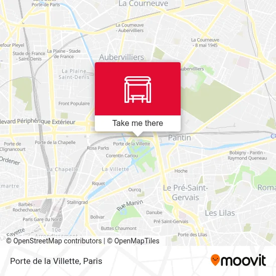 Porte de la Villette map