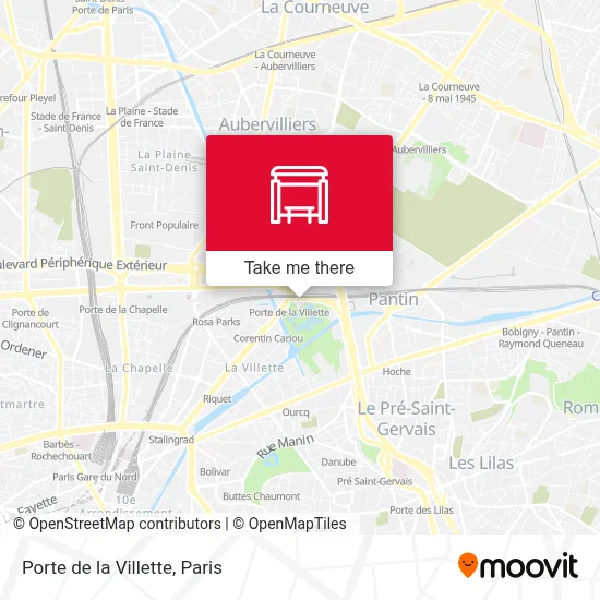 Porte de la Villette map